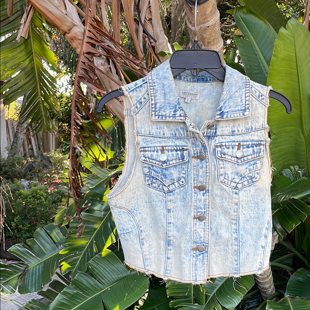 Necessary, clothing, light wash, denim vest